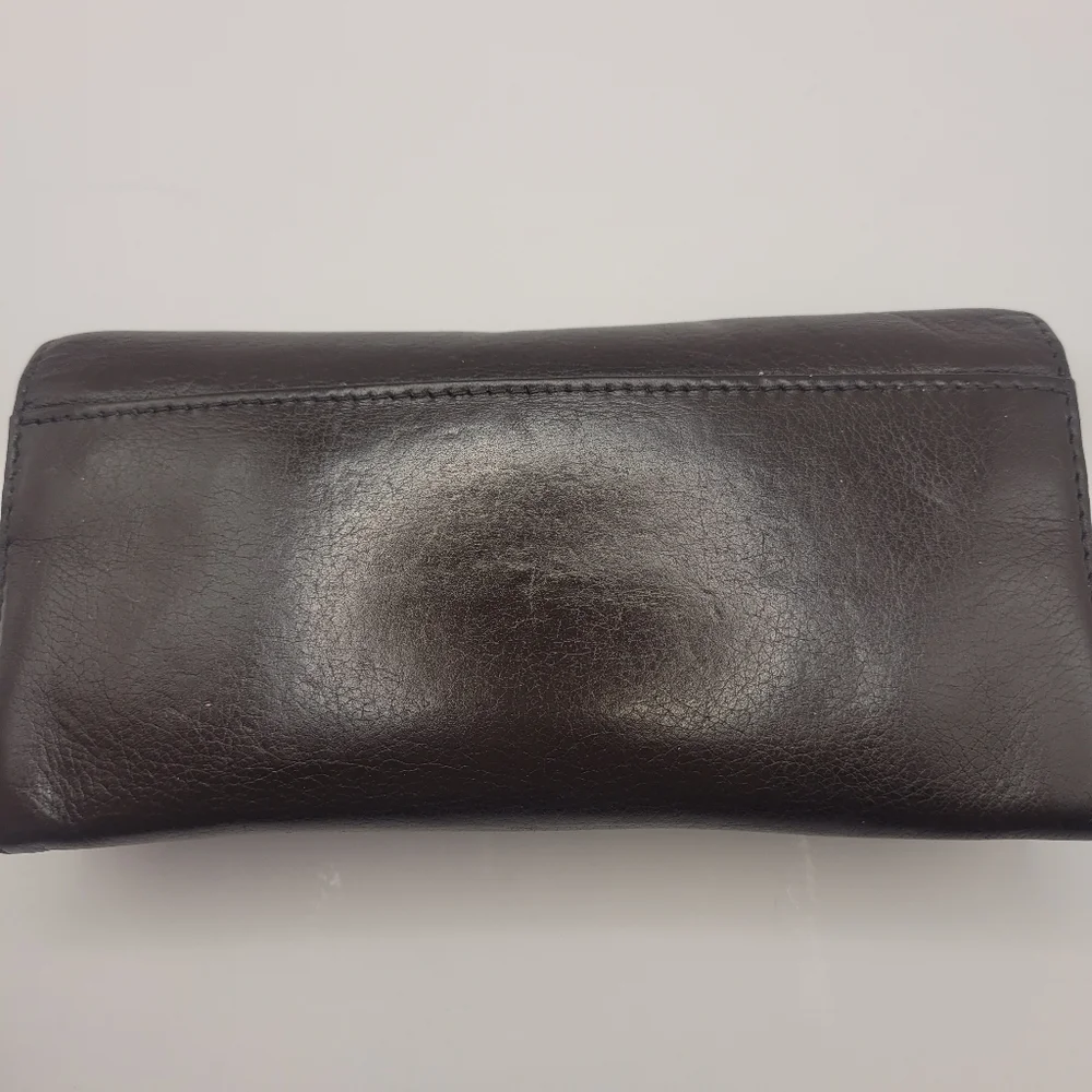 Gucci Vintage Crest Leather Brown Long Wallet